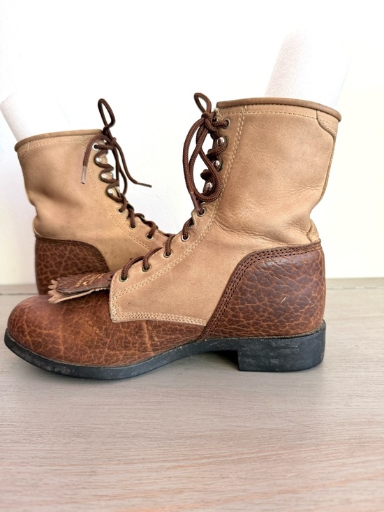 Vintage Ariat 2056 A2 Competitor Heritage Laced Boots Two Tone Kiltie Mens 7.5 main image 8